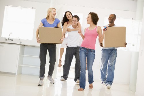 Packing boxes in a Lea Bridge home move