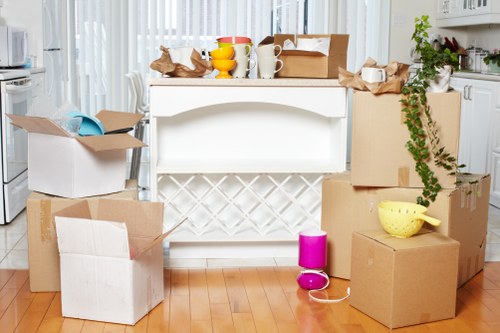 Careful lifting of household items during a move