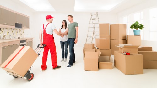 Removal van loaded for a home or office move in Lea Bridge